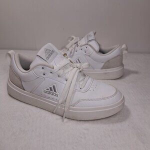 WOMENS ADIDAS PARK STREET CLOUD WHITE SILVER METALLIC‎ COURT SNEAKERS SHOES 8.5